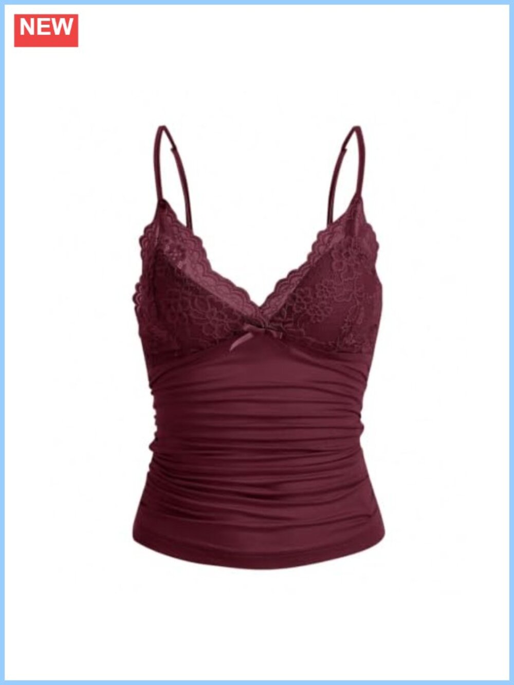 Y2K Lace Trim Cami Top Spaghetti Strap Fairy Grunge Tank